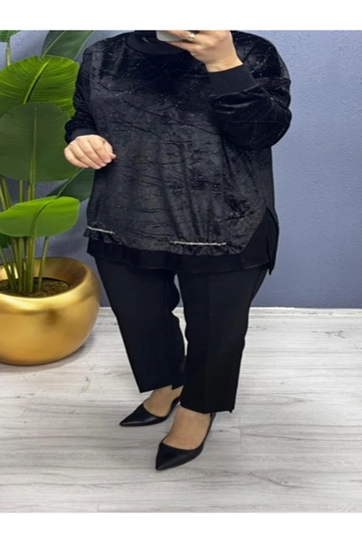 Tığ Triko Prıltı Velvet Fabric Mixli-4009