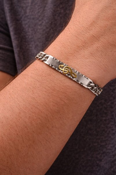 HER ŞEY NOTA www.herseynota.com 316L Stainless Steel Men's Bracelet with Left...
