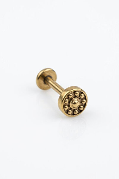 Jaida Moda Etnik Yuvarlak Desenli Cerrahi Çelik Tragus Helix Kıkırdak Piercing