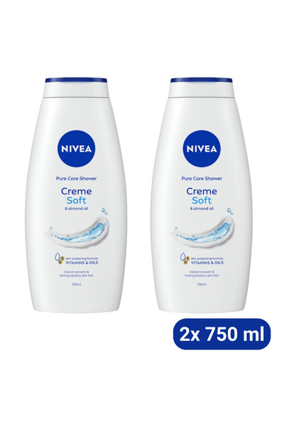 NIVEA Σετ 2x Απαλό Κρεμώδες Αφρόλουτρο 750 ml