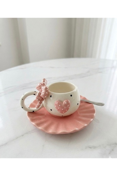 Ahşap Evi El Yapımı 3D Fiyonk Figür Özel Tasarım Seramik Fincan Hediyelik Sunum