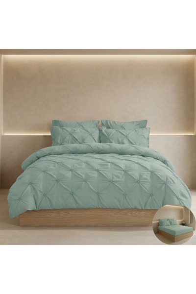 Truva Home Premium Bed Linen - 6 Pieces, with Pleats and Buttons, 245x250 cm,...