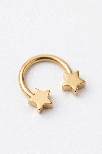Jaida Moda Unisex Yıldız Figürlü Cerrahi Çelik Septum Tragus Helix Kıkırdak P...