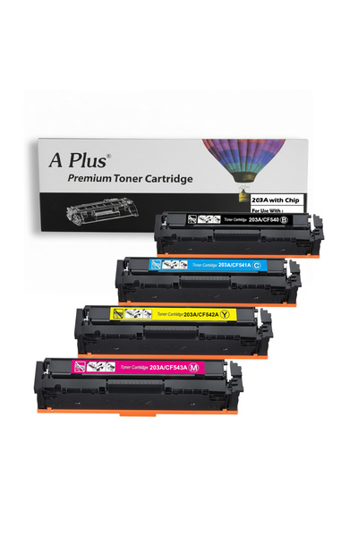APLUS 203A Compatible Toner Cartridges 4-Pack CMYK for HP Color LaserJet Pro ...