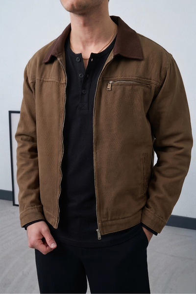 Wonraces Men's Regular Belted Collar Detailed Modern Cut Premium Seasonal Gab...