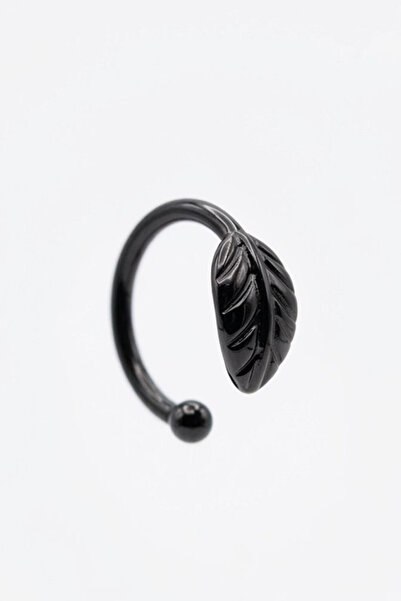 Jaida Moda Unisex Yaprak Tasarım Gümüş Renk Deliksiz Kıkırdak Küpesi Ear Cuff...