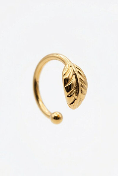 Jaida Moda Unisex Yaprak Tasarım Gümüş Renk Deliksiz Kıkırdak Küpesi Ear Cuff...