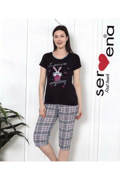 Serena Women's cotton pajamas, "Love Is Everything" print, short sleeves and ...