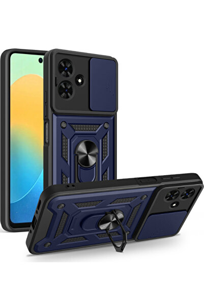 Rivor Tecno Spark Go 2 Uyumlu Kılıf Kamera Korumalı Sürgülü Yüzüklü Darbe Emi...