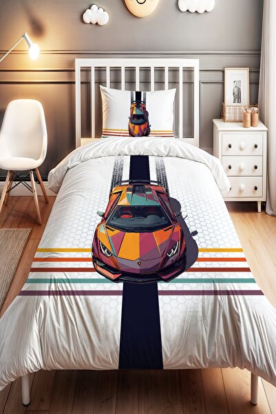 EVPANYA طقم غطاء لحاف للأطفال الرضع بنمط ألوان السرعة