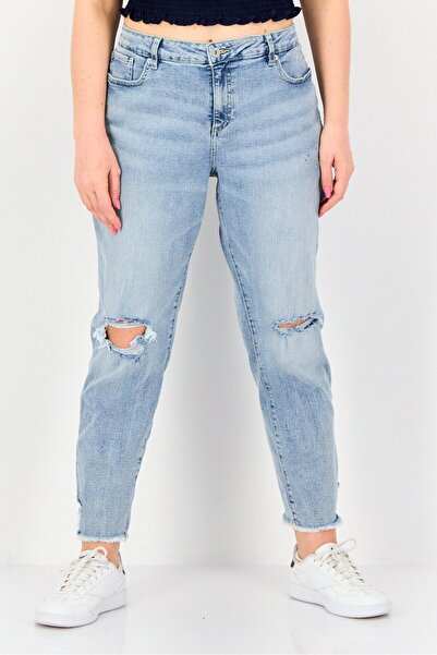 INC Women Regular Fit Mid Rise Straight Leg Stretch Jeans, Blue