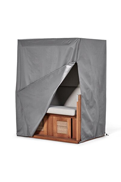 Tchibo غطاء كرسي شاطئ فاخر كبير جدًا، رمادي داكن