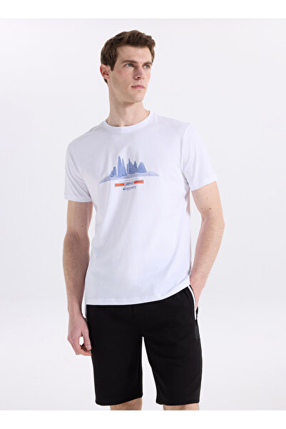 Discovery Expedition D6SM-TST3786 Beyaz Bisiklet Yaka Relaxed Fit Erkek T-Shirt