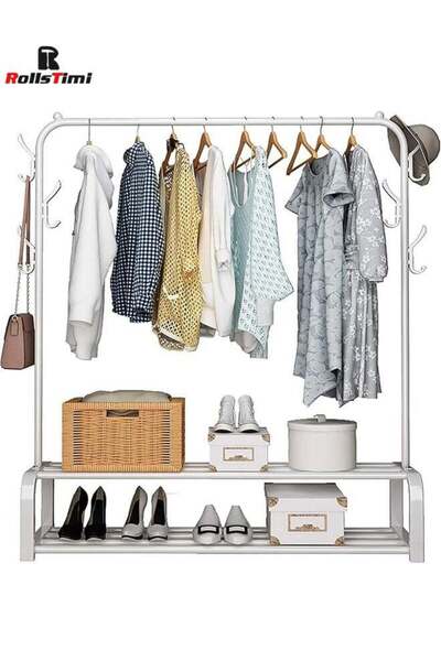 RollsTimi Multi Purpose Metal Coat Hanger, Clothes Rack, Space Saving Storage...