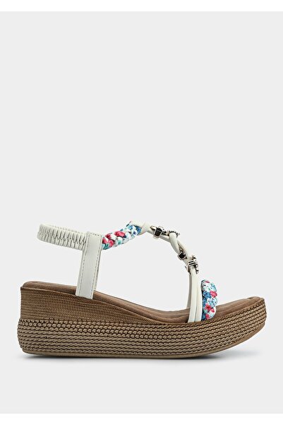 Provoq Sandale cu toc de damă albe