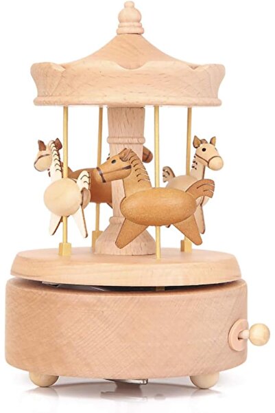 Arabest Wooden Horse Music Box, Melody Castle in The Sky, Windup Mechanism, N...