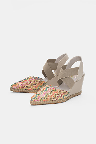 selin shoes حذاء نسائي بكعب من أرينورا مصنوع من القش بمقدمة مدببة - مينك
