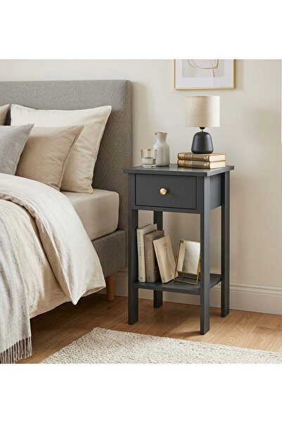 MANDOSİ Tek Çekmeceli Komodin Antrasit