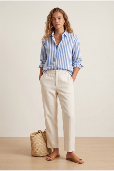 Manche بلوزة نسائية من الفيسكوز والقطن والبوليستر