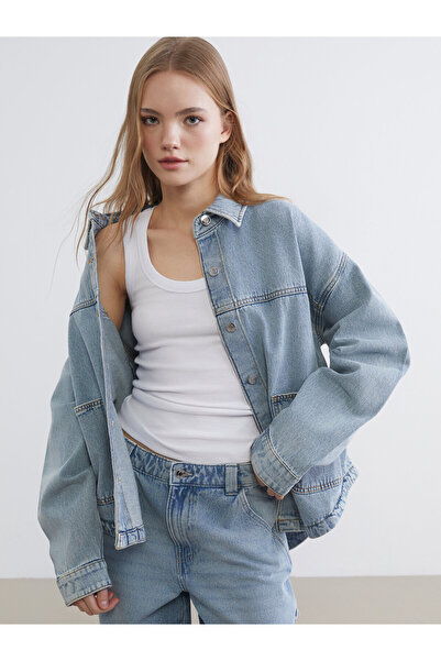 LC Waikiki Jachetă tip cămașă din denim oversize de damă