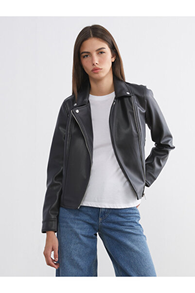 LC Waikiki Geacă biker de damă cu aspect de piele