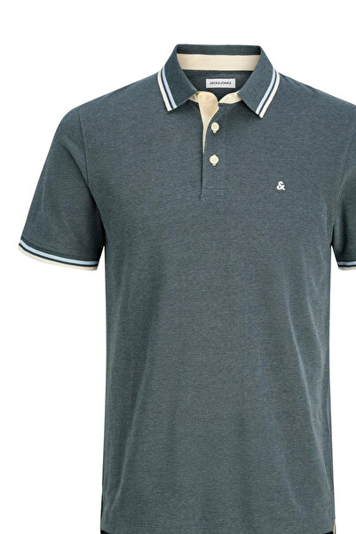 Jack & Jones Plus جاك آند جونز بلس بولو رجالي باللون الرمادي الداكن 12143859