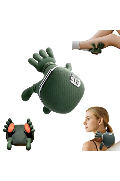 EMATTEIRO Aparat Masaj Cervical 4D Shiatsu cu Încălzire, Fără Fir, 3 Intensit...