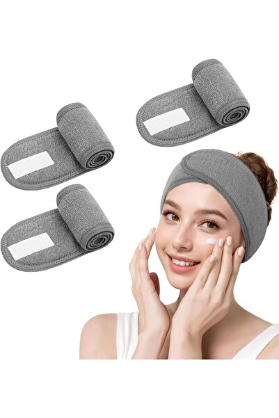 Arabest 3-Piece Skincare Headbands, Terry Cloth Makeup Wrap with Adjustable M...