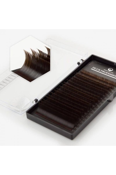 DLUX PROFESSIONAL PRO SILK LASH Dark Brown (18 lines), 0.07/D/12mm