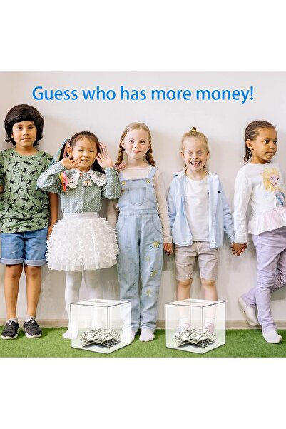 Al Raied ARS® Clear Acrylic Piggy Bank for Adults, Unopenable Money Box, Kids...