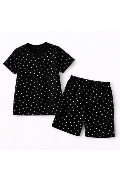 zahider Κοριτσίστικο βαμβακερό καλοκαιρινό κοντομάνικο σετ πιτζάμες με σορτς