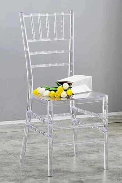 genernic كرسي طعام كلاسيكي من الأكريليك مع مقعد مبطن، كرسي مطبخ عصري وأنيق