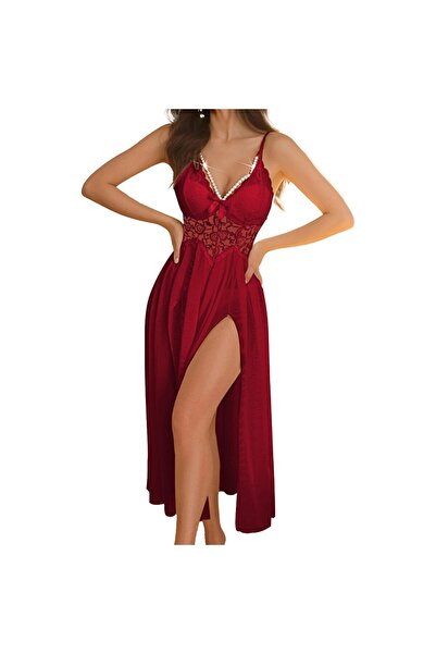 Sthxyfaith Women Lingerie Dress Long Lace Babydoll Chemise Night Gowns V Neck...