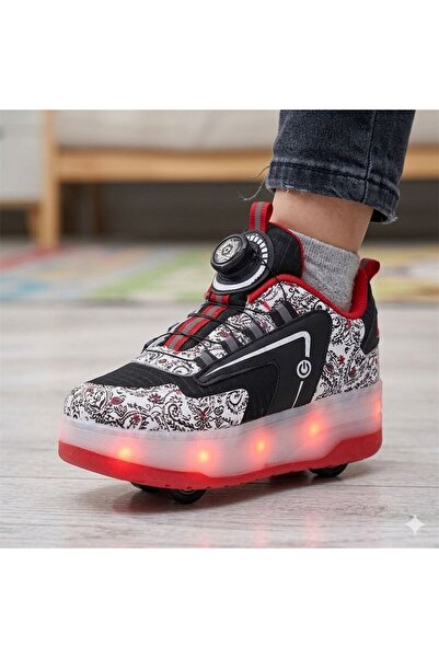 rungo ÇOCUK PATENLİ KAYKAYLI IŞIKLI KIZ ERKEK ÇOCUK SPOR SNEAKER AYAKKABI