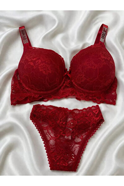 NİVENE طقم سرير مبطن بدعامات مطاطية حمراء