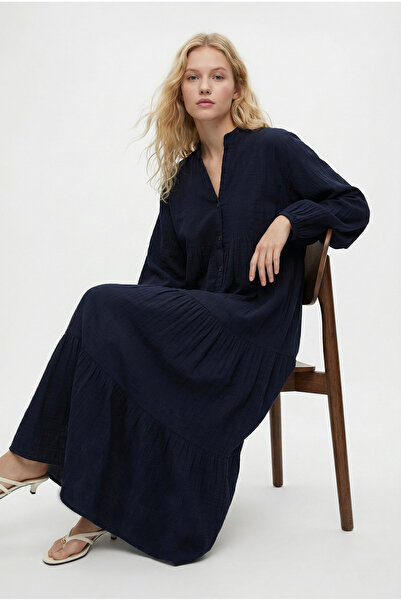 Ritnice Rochie lungă de damă Modest Linda, 100% bumbac, căptușită cu muselină...