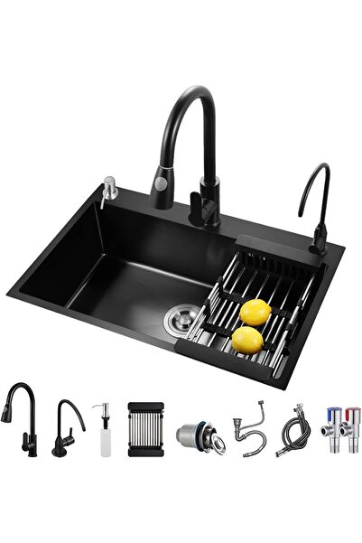 Hausberg Kitchen Sink and Swan Neck Faucet Set