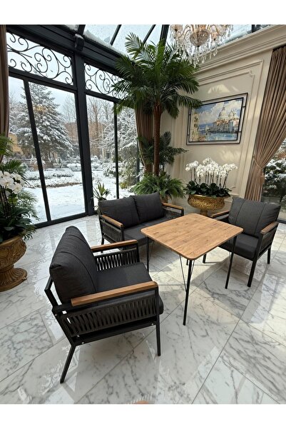 Mygusi Beta Serisi 60x90 Masalı Modern İp Örgü detaylı, Bahçe Mobilyası, Balk...