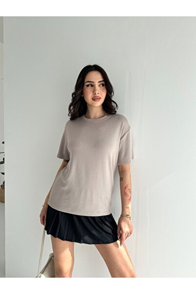 Elaxi Γυναικείο μπλουζάκι με κοντό μανίκι και λεπτομέρεια από πέτρα, λαμπερό