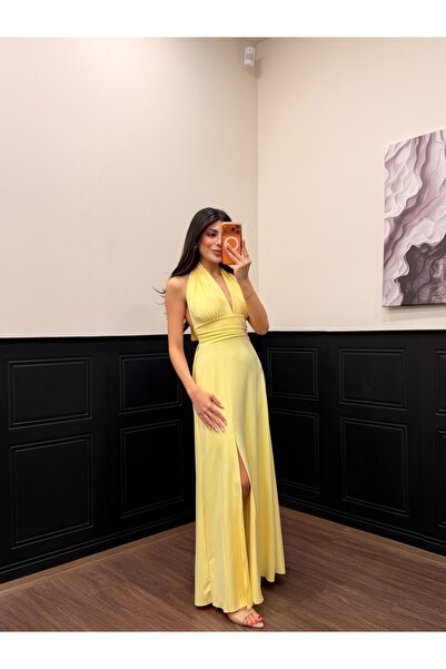 LOISY Γυναικείο καλοκαιρινό φόρεμα με δέσιμο και χαμηλό κόψιμο