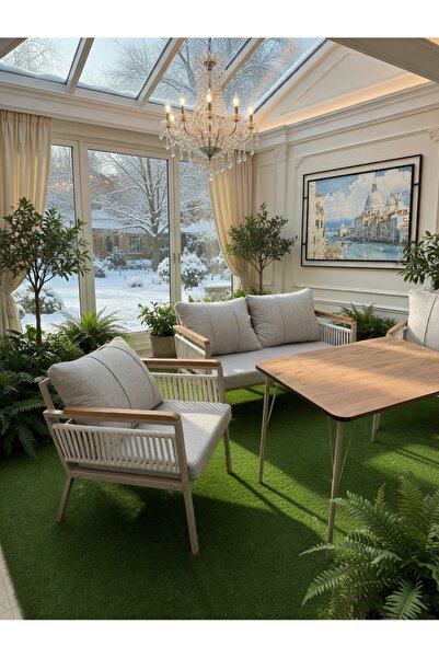 Mygusi Beta Serisi 60x90 Masalı Modern İp Örgü detaylı, Bahçe Mobilyası, Balk...