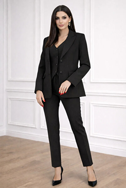 ANATOLIATEKSTILE Elegant Women's 3 Piece Suit Jacket + Vest + Pants – Slim Fi...