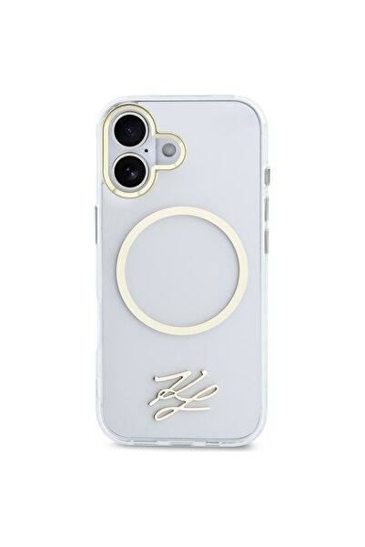 Karl Lagerfeld KL Script Logo MagSafe Case for iPhone 17, Clear