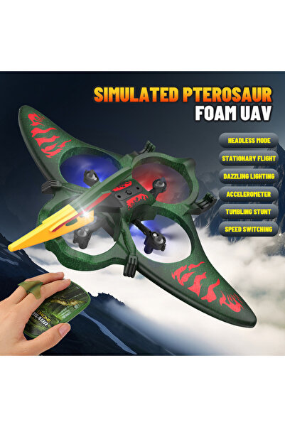 LRS STORE Çocuklar İçin Drone Uzaktan Kumandalı Pterosaur -Dinozor Figür Dron...