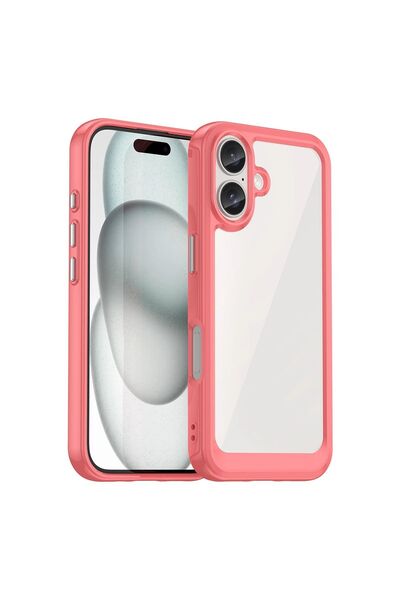 OEM Outer Space Hybrid Case for iPhone 16 Plus, Red (TPU+PC)