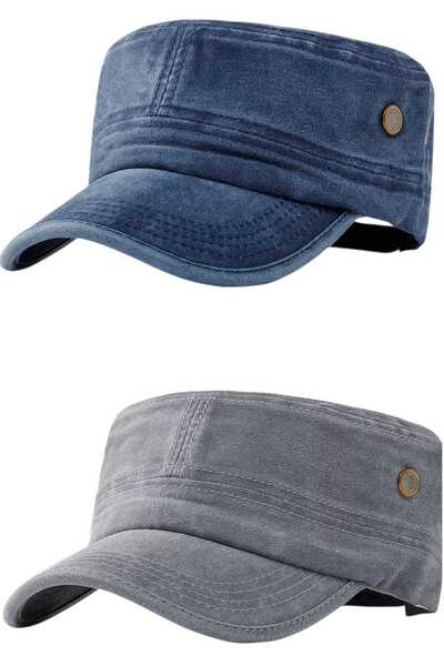 Mood Agenda Unisex Vintage 100% βαμβακερό καπέλο Castro σετ 2 τεμαχίων