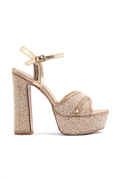 Mamito Ayakkabı RSD 22010 Обувки на платформа с дебел ток и каменна декорация