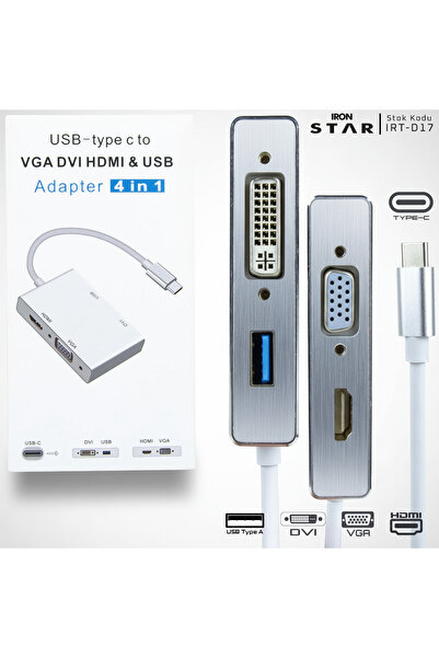 IRONSTAR Typc-E to Usb+Vga+Hdmi+Dvi / Type-C Converter