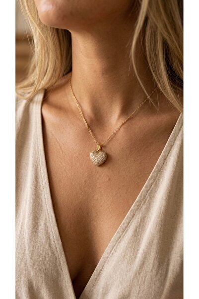 İNN JEWELLERY 316 L Çelik Kolye Kararmaz Antialerjik Kalp Figürlü (2 Yıl İtha...