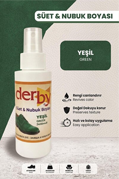 Derby Yeşil Süet Nubuk Renk Yenileyici Sprey 100 ML – Ayakkabı & Çanta Boyası